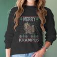 Merry Krampus Funny Ugly Christmas Gift Women Long Sleeve Tshirt