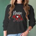 Nana Bear Christmas Buffalo Plaid Red White Women Long Sleeve Tshirt