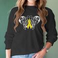 Neuroblastoma Awareness Ribbon Butterfly Women Long Sleeve Tshirt