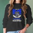 Police Flag Nephew Backs Blue For Police Aunt Women Long Sleeve Tshirt