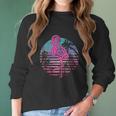 Retro Tropic Flamingo Women Long Sleeve Tshirt