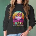 Retro Vintage Sister Shark Doo Doo Doo Women Long Sleeve Tshirt