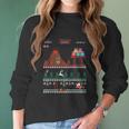 Santa Vs Krampus Pixel Art 8-Bit Christmas Women Long Sleeve Tshirt