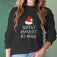 Santas Favorite Icu Nurse Gift Christmas Intensive Care Women Long Sleeve Tshirt