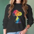 Shirt Rainbow Snoopy Women Long Sleeve Tshirt