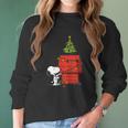 Snoopy And Christmas Tree Women Long Sleeve Tshirt