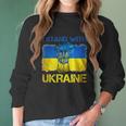 I Stand With Ukraine Flag Peace Free Ukraine Symbol Men Women T-Shirt Graphic Print Casual Unisex Tee Women Long Sleeve Tshirt