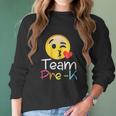 Team Prek Teacher Emoji Hearts Love Back To School Women Long Sleeve Tshirt