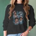 Teelocity 3 Bob Ross Moon Christmas Graphic Women Long Sleeve Tshirt