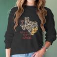 Texas Tech Red Raiders Leopard State Map Sunflower Women Long Sleeve Tshirt