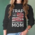 Trap Shooting Mom Gun Rights American Flag Mothers Day Women Long Sleeve Tshirt