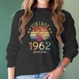 Womens Vintage 1962 Made In 1962 60Th Birthday Women 60 Years Old V-Neck Women Long Sleeve Tshirt