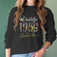 Vintage 1989 Tee 32 Years Old Sunflowers Floral 32Nd Birthday Women Long Sleeve Tshirt