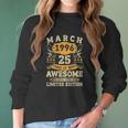 Vintage March 1996 25Th Birthday Men Women 25 Years Old Women Long Sleeve Tshirt