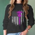 Vintage Usa Icu Intensive Care Unit Nurse American Flag Gift Women Long Sleeve Tshirt