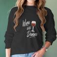 Wine With Dewine Drinking Game Women Long Sleeve Tshirt