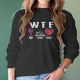 Wtf Wine Turkey Family Thanksgiving Cute Dinner Gift Women Long Sleeve Tshirt