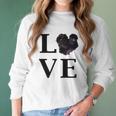 Black Silkie Chicken Love Pet Owner Women Long Sleeve Tshirt