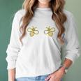 Boo Bees Funny Bug Breasts Innuendo Boobies Graphic Women Long Sleeve Tshirt