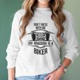 Brisco Brands Dont Mess With Me Grandma Is A Biker Newborn Baby Boy Girl Romper Women Long Sleeve Tshirt