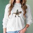 Cute Sloth Riding A Trex Tyrannosaurus Rex Women Long Sleeve Tshirt