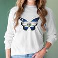 El Salvador Flag Salvadoran Flag Butterfly Women Long Sleeve Tshirt