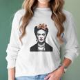 Frida Kahlo With Flowers Poster Artwork Women Long Sleeve Tshirt