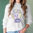 Womens Kawaii Pastel Goth Cute Creepy Witch Cat Wicca V-Neck Women Long Sleeve Tshirt