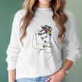 Lgbt Girl Power Pin Up Retro Art By Anne Cha Flag Gay Pride Women Long Sleeve Tshirt