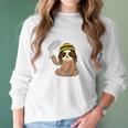 Marijuana Sloth Weed Smoker Jamaican Funny 420 Gifts Women Long Sleeve Tshirt