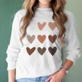 Melanin Skin Tone Hearts Be Kind Black History Month Women Long Sleeve Tshirt