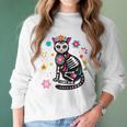 Womens Mexican Cat Dia De Los Muertos Sugar Skull Day Of The Dead Women Long Sleeve Tshirt