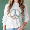 Neutral Boho Yoga Ornate Mandala Peace Sign Hippie Women Long Sleeve Tshirt