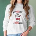 Peppurrmint Meowcha Funny Christmas Cat Peppermint Mocha Coffee Women Long Sleeve Tshirt