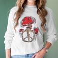 Trippy Magic Mushrooms Peace Sign 70S Women Long Sleeve Tshirt