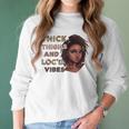 Womens Ygxw Thick Thighs And Locd Vibes Black Woman African Pride Women Long Sleeve Tshirt