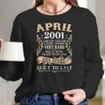 20Th Birthday Decoration April 2001 Men Women 20 Years Old Women Long Sleeve Tshirt