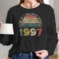 25Th Birthday Decorations January 1997 Men Women 25 Years Old Women Long Sleeve Tshirt