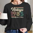 Womens 36 Years Old Gifts Born In 1985 Vintage 36Th Birthday Retro V-Neck Women Long Sleeve Tshirt