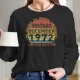 50 Years Old Vintage December 1972 Distressed 50Th Birthday Women Long Sleeve Tshirt