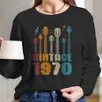 50Th Birthday Gifts Vintage 1970 Guitarist Guitar Lovers Women Long Sleeve Tshirt