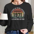 50Th January 1971 Vintage Birthday Gift Women Long Sleeve Tshirt