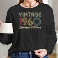 60Th Birthday Gift 1960 Vintage Limited Edition 60 Years Old Zip Women Long Sleeve Tshirt