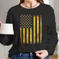 American Flag Honey Bee Honeycomb Beekeeper Beekeeping Women Long Sleeve Tshirt