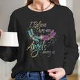 I Believe There Is Angel Among Us Dragonfly Colorful Women Long Sleeve Tshirt