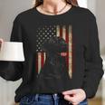 Black Labrador Gift Usa Flag Lab Owner Duck Hunter Women Long Sleeve Tshirt