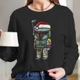 Boba Fett Santa Hat Cartoon Christmas Women Long Sleeve Tshirt