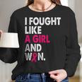 Breast Cancer Awareness I Fought Like A Girl And Won Women V2 Men Women T-Shirt Graphic Print Casual Unisex Tee Women Long Sleeve Tshirt