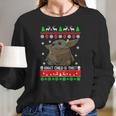 What Child Is This Ugly Christmas Baby Yoda Shirt Women Long Sleeve Tshirt