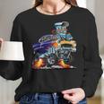 Classic Funny Fifties Muscle Car Hot Rod Dragster Cartoon Women Long Sleeve Tshirt